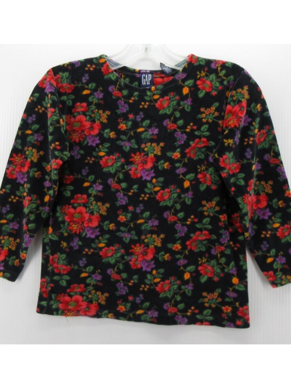 VINTAGE Gap Top Small Terry Cloth Shirt Ditsy Floral Y2K 90s Crop